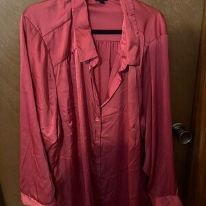 torrid Rose Pink Satin Button-Down Blouse